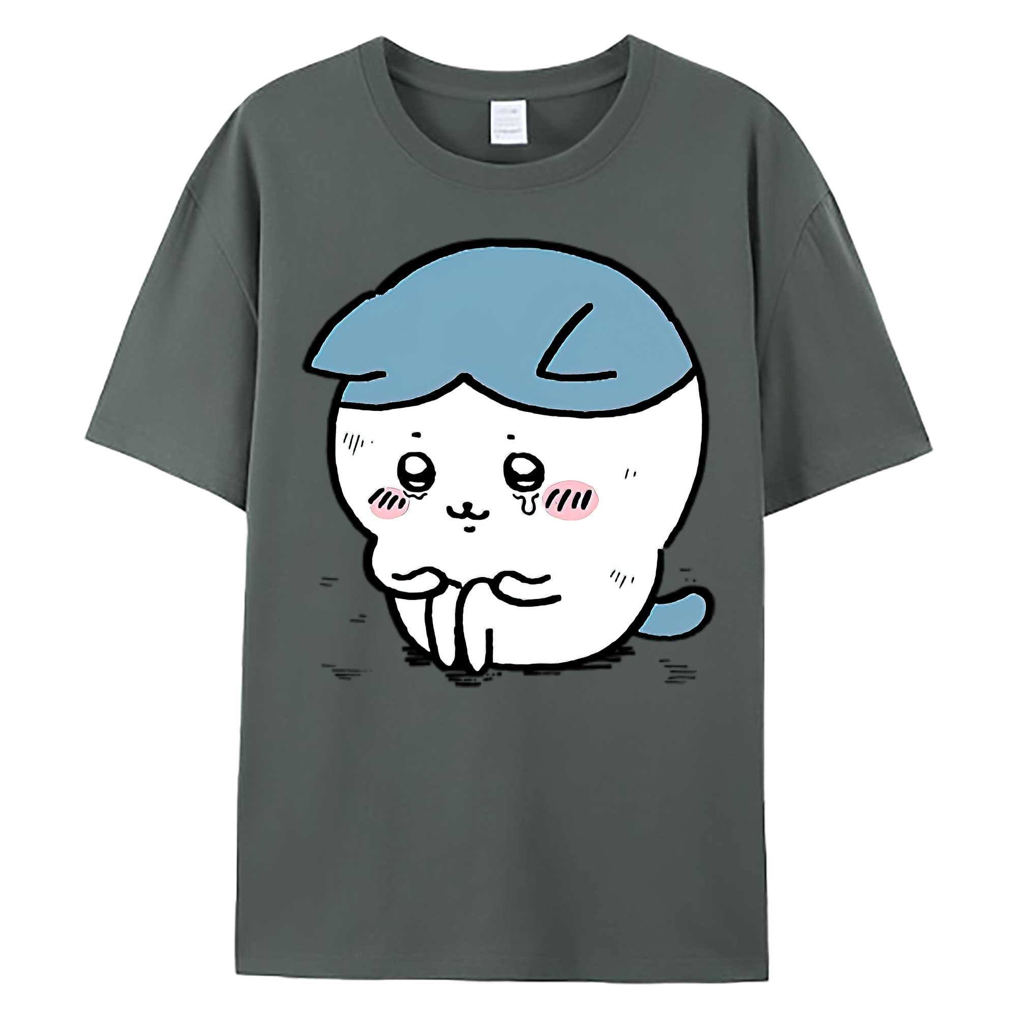 （画像用） ちいかわ ハチワレ Chii-kawa hachiware 綿100％ メンズ半袖Tシャツ｜肌触りやわらか＆通気性